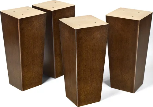 Vista 15 de Juego de 4 patas cuadradas para sofá, patas de repuesto de madera de 2 pulgadas para muebles, color marrón oscuro