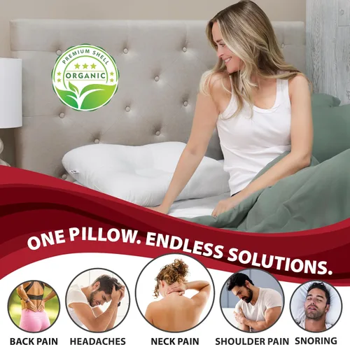 Vista 2 de Almohada cervical ergonómica natural Tri-Core para el dolor de cuello