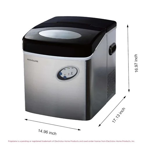 Vista 5 de Frigidaire EFIC115 Máquina de hielo extra grande, acero inoxidable, 48 libras por día