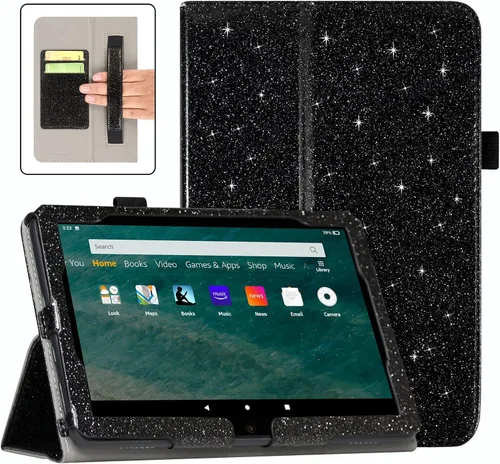Vista 10 de ACdream Funda para tablet Fire HD 8 y 8 Plus de 10ª generación 2021, funda delgada de piel sintética, con soporte plegable, encendido y apagado