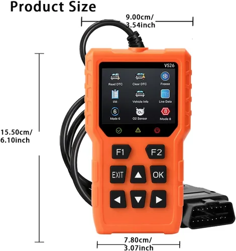Vista 8 de Herramienta de diagnóstico del escáner V526 OBD2, herramienta de escáner de código de falla de luz del motor de borrado de verificación, DTC, flujo
