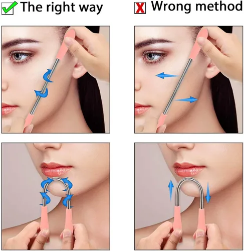 Vista 3 de Depilador de pelo de primavera para la piel, exfoliador de pelo de primavera profesional para mujeres, depiladora para labios superiores, mentón