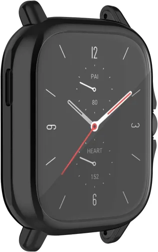 Vista 4 de Funda protectora de pantalla compatible con Amazfit GTS 2 Smartwatch Carcasas de TPU suave a prueba de golpes (negro)