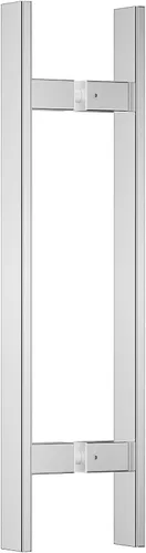 Vista 8 de Ranbo Manija de puerta rectangular en forma de H de 12 pulgadas, espalda con espalda, 7.874 in (7-7/8 pulgadas) CTC, acero inoxidable 304 de 0.047