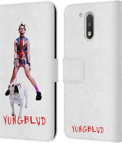 Vista 11 de Head Case Designs Officially Licensed Yungblud Face Graphics Leather Book Wallet Case Cover Compatible with Motorola Moto G41