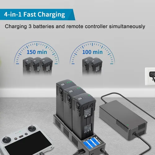Vista 4 de Hanatora Multi Function Charger with Storage Charge,Discharge for DJI Mavic 3 Series Battery,Wall & Car Parallel Charing hub for Mavic 3 Pro Classic