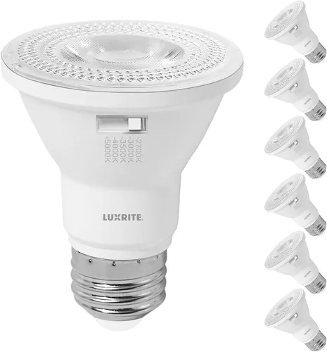 Vista 10 de LUXRITE Foco LED PAR20 de Inundación, Equivalente a 50W, 5 Colores Seleccionables 2700K-5000K, 550 Lúmenes, 7W, Foco LED Regulable, Clasificación