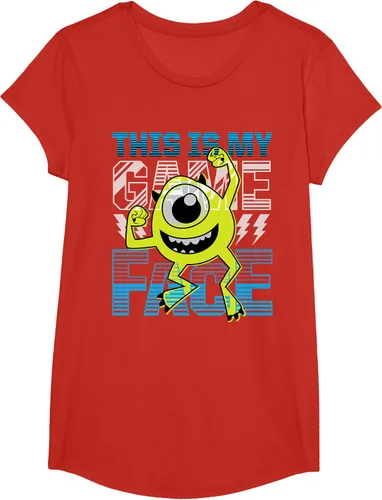 Vista 58 de Disney Pixar Monsters Inc. Mike Wazowski Game Face Camiseta Negro