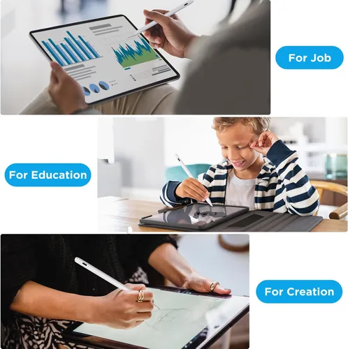 Vista 5 de Lápiz óptico para iPad, 2 lápices de carga rápida compatibles con Apple iPad 2018-2023, iPad 10/9/8/7/6th, Air 5/4/3, Pro 12.9/11 pulgadas, mini