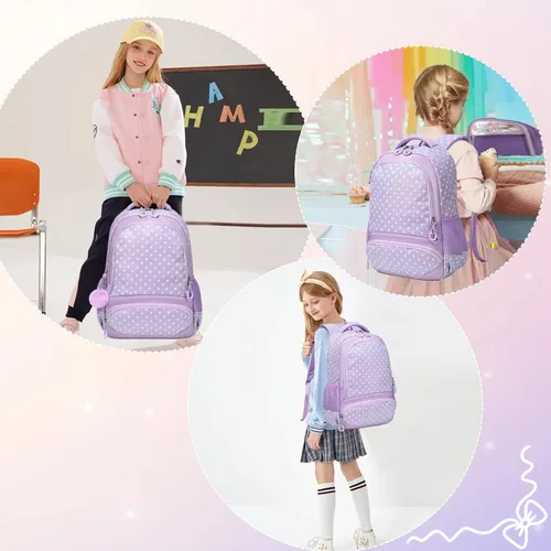 Vista 54 de Juego de mochila para niñas con diseño de unicornio, mochila escolar para niños, mochila para libros para niñas, set 3 en 1, regreso a clases