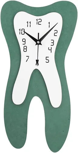 Vista 6 de Timelike Reloj de pared moderno de dientes, silencioso, sin tictac, médico, dentista, clínica dental, arte de pared, decoración de pared, para Azul