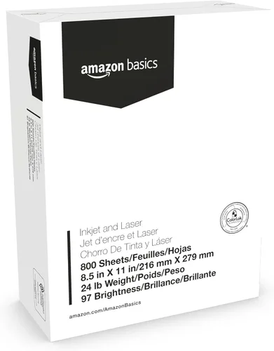 Vista 9 de Amazon Basics - Papel de copia multipropósito para impresora (blanco brillante 96, 8.5 x 11 pulgadas, 1 resma (500 hojas)