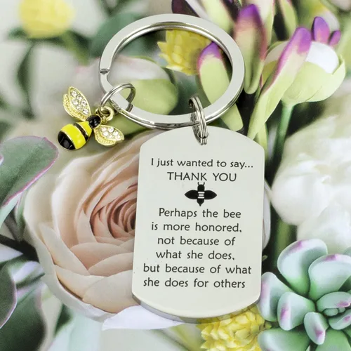 Vista 4 de Llavero de regalo de abejas, miel para mujeres y hombres, llaveros de abejorro, cosas súper abejorros, joyería de abejas, artículos de encanto