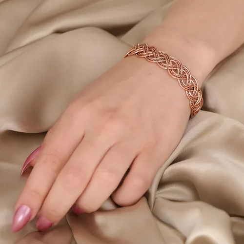 Vista 18 de Handmade Elegant Copper Bracelet for Women - Pure Copper Bracelet for Pain Relief and Stress Relief - Adjustable Entwisted Copper Bracelet to Fit