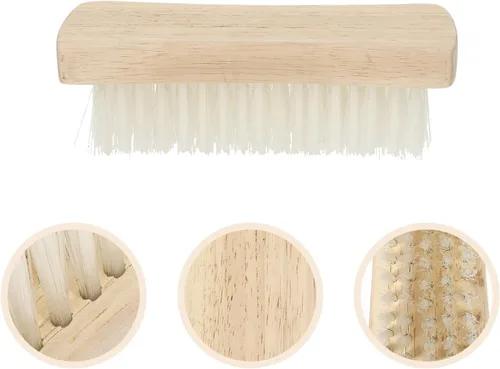 Vista 5 de Cepillo de brillo multiusos para ropa, zapatos, cerdas de nailon suave, cepillo de limpieza de lavandería con mango de madera para chaquetas