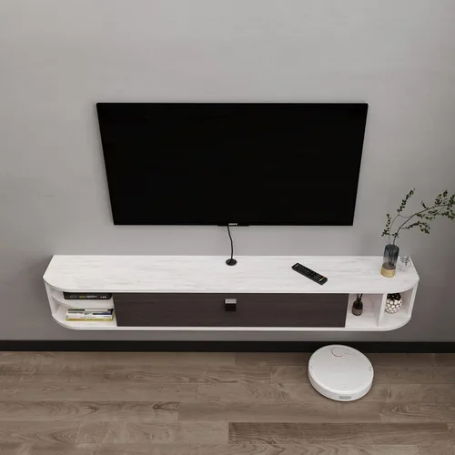 Vista 4 de Pmnianhua Moderno soporte flotante para TV, estante debajo de TV de 55 pulgadas para televisores de 60 pulgadas, consola de TV flotante, armario