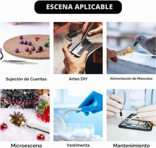 Vista 5 de FEITA Juego de pinzas profesionales de precisión de acero inoxidable para pasatiempos, electrónica, fabricación de modelos, herramienta