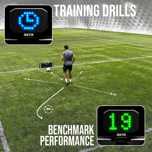 Vista 2 de RXTR PRO - Sistema de entrenamiento de fútbol entrenador: luz de reacción inteligente y tablero de rebote de fútbol con puntuación en tiempo real