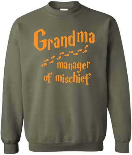 Vista 5 de Grandma Manager of Mischief Shirt Funny Grandma Graphic Tee Sweatshirt Hoodie for Women Magical Top Cute Humor Tee for Mothers and Grandmothers