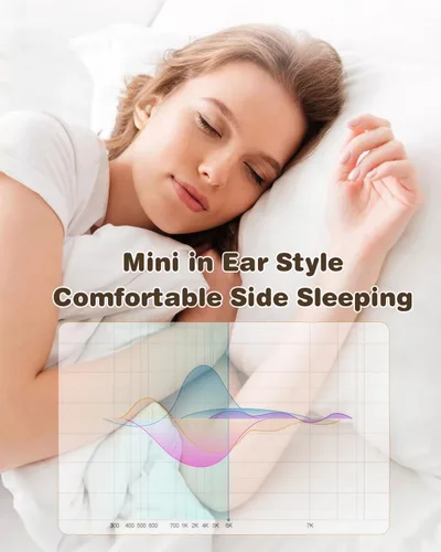 Vista 6 de 2 pares de mini auriculares invisibles pequeños inalámbricos Bluetooth para dormir ocultos micro pequeños discretos pequeños de perfil bajo