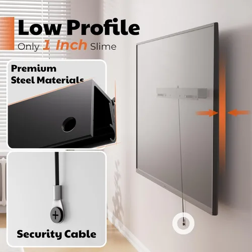 Vista 3 de Soporte de pared para TV sin clavos, resistente para televisores de pantalla plana de 26 a 55 pulgadas, sin pernos, sin taladro, sin anclajes, fácil
