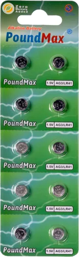 Vista 2 de PoundMax AG3 LR41 Baterías 1.5v Batería alcalina de botón - 10