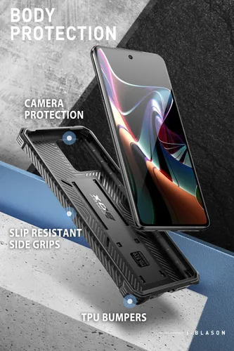 Vista 4 de i-Blason Armorbox Lite - Funda para Moto G Stylus 5G (versión 2023) [no para versión 4G/2022/2021], [2 protectores de pantalla de vidrio templado]