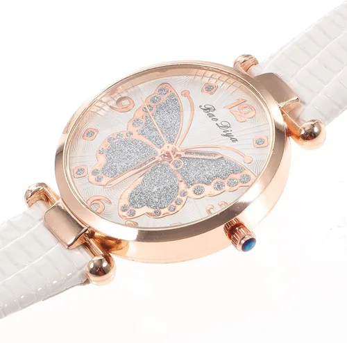Vista 9 de Reloj de pulsera para mujer reloj analógico Q-uartz con esfera de mariposas para mujer