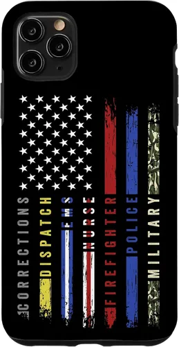 Vista 13 de First Responder Hero Flag Nurse EMS Police Fire Brigade - Carcasa militar para iPhone 17