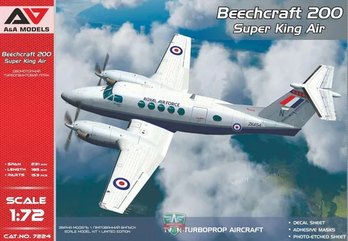 Vista 2 de AAModels 7224-1/72 Beechcraft 200 "Super King Air Scale Kit de modelo de plástico
