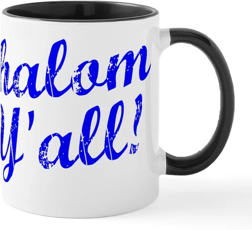 Vista 21 de CafePress Shalom, Y'all! Taza de café de cerámica de 11 oz (11.0 fl oz)