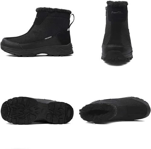 Vista 2 de Silentcare - Botas de nieve para hombre con forro de piel impermeables antideslizantes ligeras