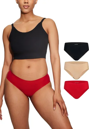 Vista 7 de Ropa Interior Bikini Sin Costuras LEAKPROOF2.0 para Mujeres Bragas de Período que Sostienen 6 Tampones Ropa Interior a Prueba de Fugas, beige