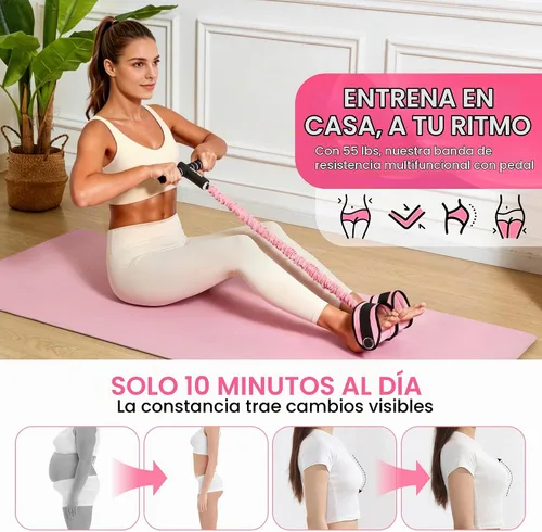 Vista 2 de Pedal Resistance Bands with Handles Working Out Exercise Equipment for Legs