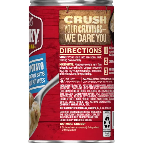 Vista 6 de Campbell’s Chunky - Sopa de papa horneada con queso cheddar y trozos de tocino, lata de 18.8 Oz