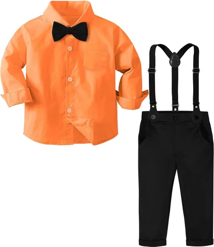 Vista 51 de A&J DESIGN Conjunto de ropa formal para niños pequeños con tirantes y tirantes