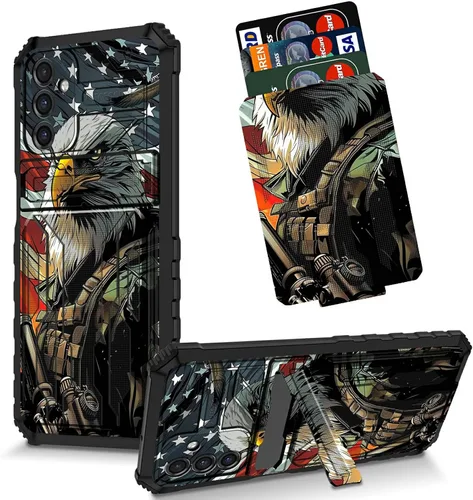 Vista 73 de Funda para Galaxy S21 FE 5G 2022 con soporte, funda de doble capa de policarbonato duro de TPU suave, estampado de vaca, estampado animal