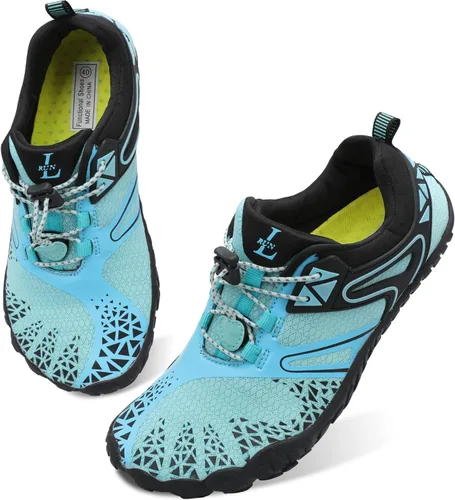 Vista 4 de L-RUN Calzado acuático para mujer y hombre, calzado atlético tipo calcetín que brinda sensación de estar descalzo, para senderismo, deportes