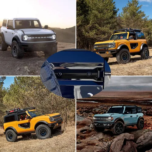 Vista 9 de Cubierta de bisagra de puerta trasera para puerta trasera, accesorios exteriores, decoración para Ford Bronco 2021, 2022, 2023, 2024, 2025 Negro