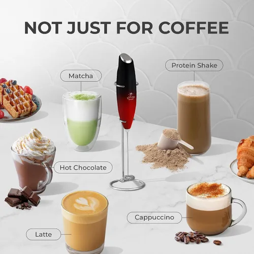 Vista 43 de Zulay Milk Boss Espumador de leche potente manual, hace espuma para latte, batidor para mezclar bebidas, café, miniespumador para capuchino, frappé
