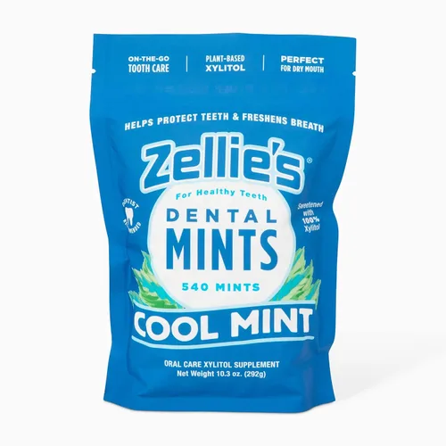 Vista 2 de Zellie's - Paquete combinado de mentas 100% xilitol para el aliento Sin aspartamo, sin gluten, vegano y kosher Incluye (1) mentas frescas