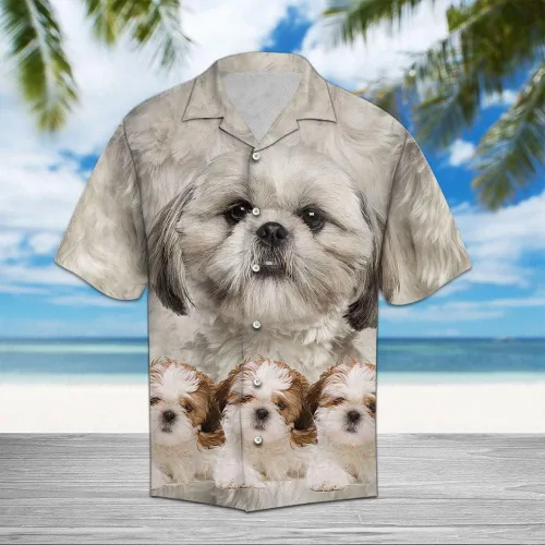 Vista 2 de Pet Family - Camisa hawaiana para hombre - Camisa hawaiana casual con botones para hombre y mujer, conjunto de manga corta 171