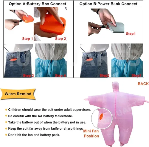 Vista 6 de IHGYT Disfraz inflable para mascarada traje de cuerpo completo disfraz inflable