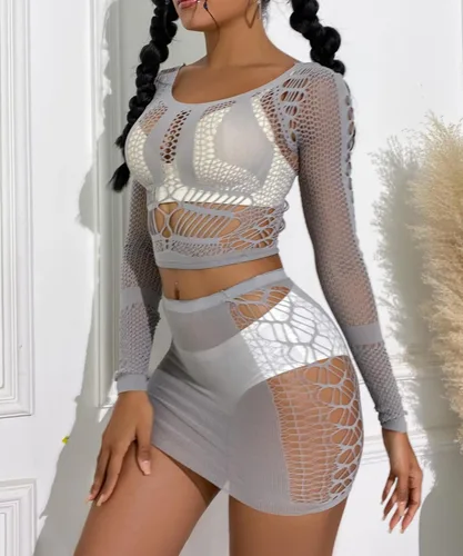 Vista 5 de Buitifo Conjunto de lencería sexy de dos piezas para mujer, ropa de dormir exótica para la playa