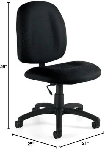 Vista 2 de Silla de trabajo sin brazos Black Offices To Go