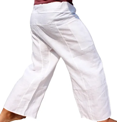 Vista 2 de RaanPahMuang Pantalones gruesos de lino polaco tailandés estilo tailandés