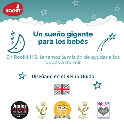Vista 8 de Rockit Mecedora para bebé recargable por USB - Mecedora portátil con manos libres para dormir que calma suavemente el cochecito o el buggy