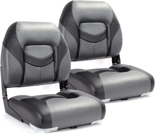 Vista 8 de Asiento plegable marino de respaldo bajo premium, tornillos de acero inoxidable incluidos