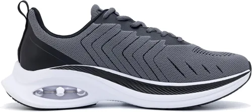 Vista 5 de MAFEKE Tenis deportivos ligeros para hombre, para correr, caminar, trotar, talla 7-13, Grisoscuro