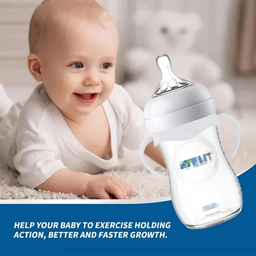 Vista 6 de Paquete de 2 asas de biberón compatibles con biberones Philips Avent, soporte para biberones, color blanco